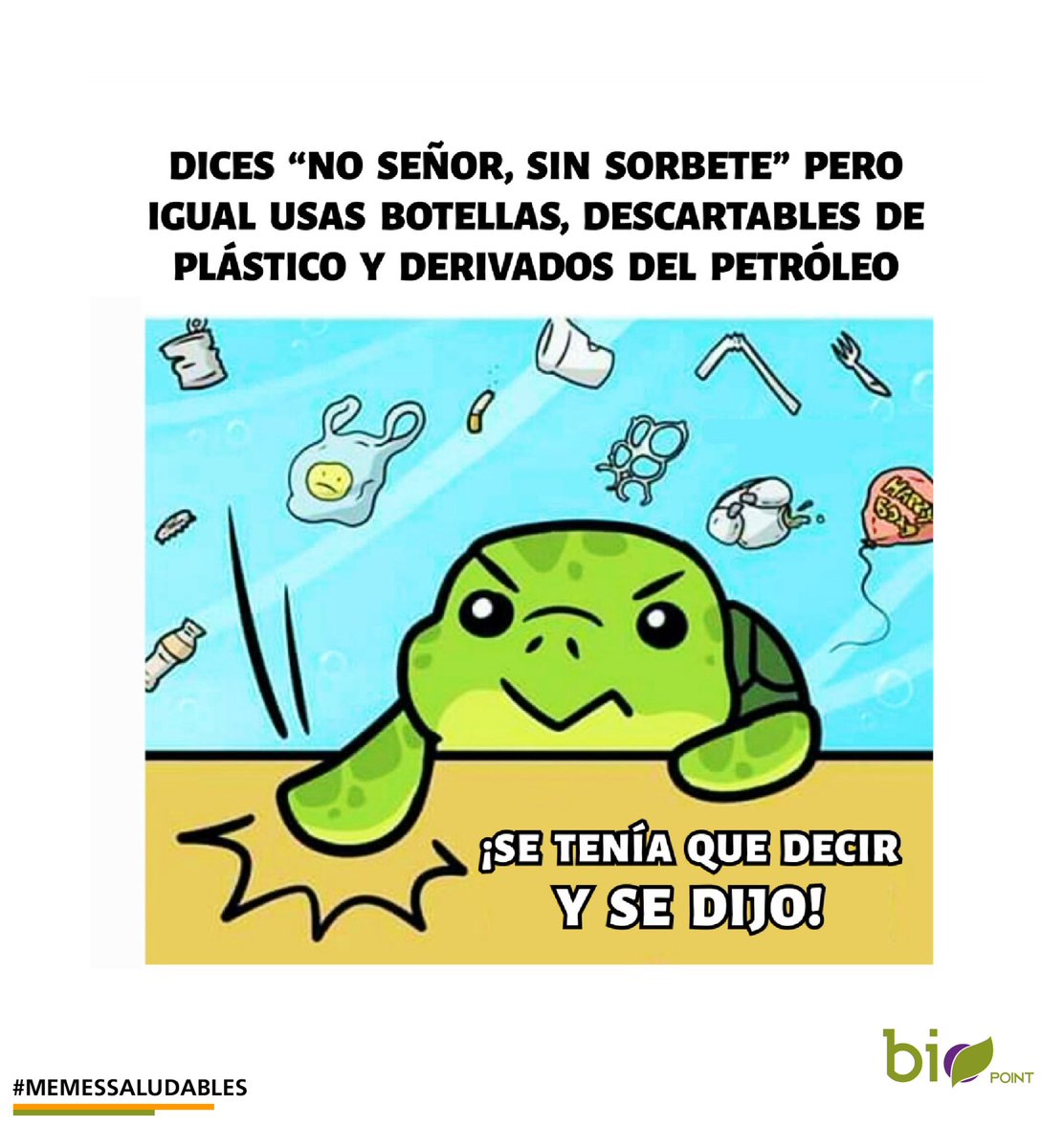 BioPoint_pe's tweet image. ¡La tortuguita también quería decir algo! 😬 Buen viernes de consciencia! 🤘

#seteniaquedecirysedijo #noplastico #buenfinde #masconsciencia
