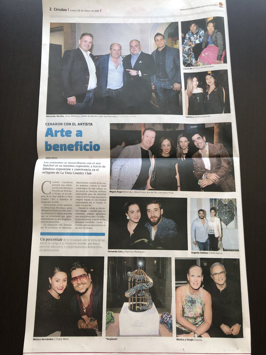 FSentidorg's tweet image. Damos un especial agradecimiento  a nuestros amigos de @elsoldepuebla1 por la publicación del evento que tuvimos: “Dinner with the artist: César Menchaca”