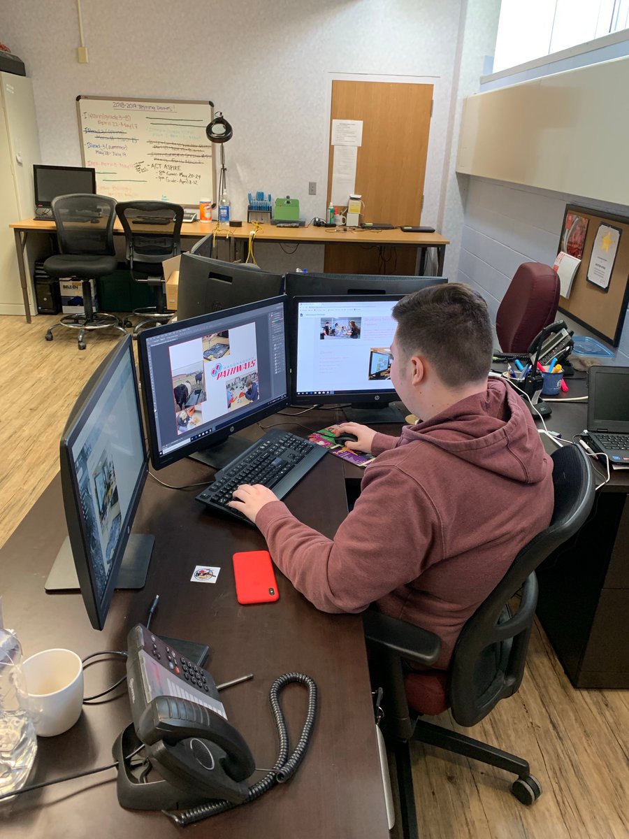 mactechtribe's tweet photo. Meet Ethan!  He is one of our senior web design students.  He has been busy developing our Pathways site for the high school.  These students amaze me every day!  #photoshop #futurewebdeveloper #employyourstudents https://t.co/RuWu75MNpz