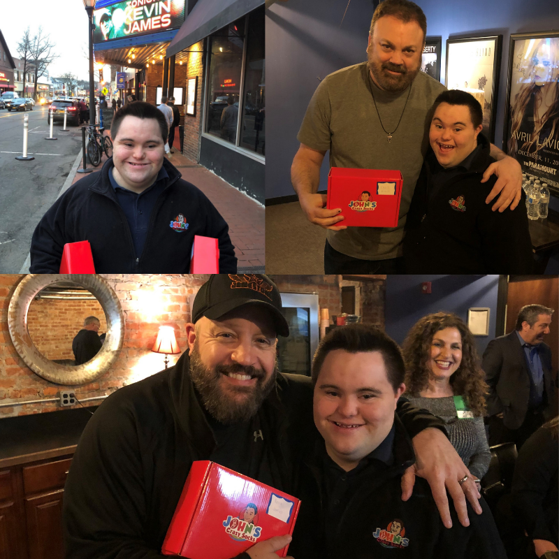 JohnsCrazySocks's tweet photo. John here. Thursday night, I went to see my favorite comedian, @KevinJames , at the The Paramount. I met Kevin and fellow comedian, Chris Roach, before the show and gave them a box of socks. I had an amazing night! Those guys are awesome. 😄
#kevinjames #chrisroach https://t.co/luDM5G2nTJ