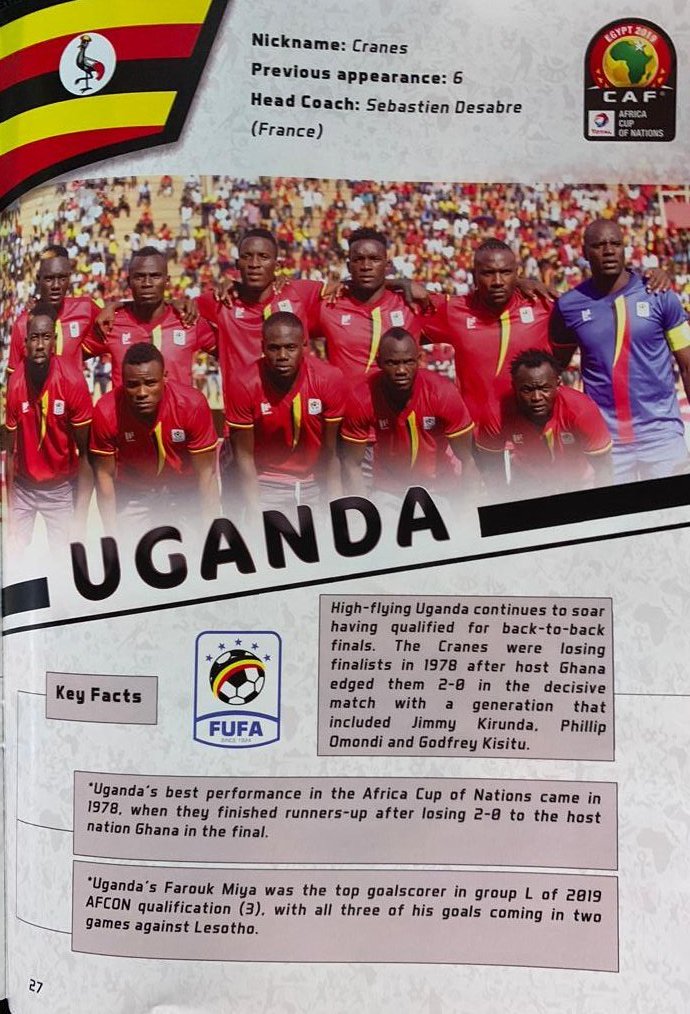 MosesMagogo's tweet photo. Uganda among the ranked 14 in African football will be in pot3 tonight at The Pyramids AFCON 2019 draws. We promised and delivered
#ProjectCameroon2019
@OfficialFUFA @JanetMuseveni @KagutaMuseveni @UPL @newvisionwire @RedPepperUG @DailyMonitor https://t.co/SAOtSuufMR