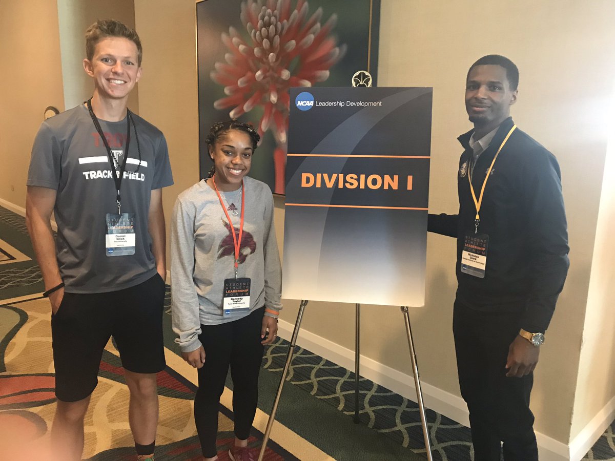 Representing the Sun Belt at #SALF2019 - <a href="/TroyTrojansTFXC/">Troy Trojans Track & Field and Cross Country</a>’s Daniel Glick, <a href="/TXStateWBB/">Texas State WBB</a>’s Kennedy Taylor &amp; <a href="/CoastalFootball/">Coastal Football</a>’s Nick Clark. 

#LearnLead | #RiseAbove