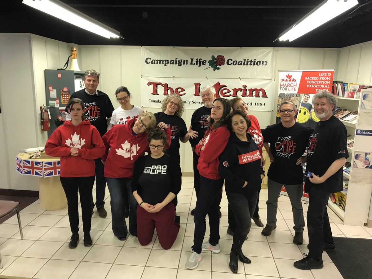 clcyouthprolife's tweet photo. Some of our CLC staff, including members of our Ottawa office, participating in #ProLifeTShirtDay! Are you wearing #prolife apparel today? #NPLTD #NPLTD2019 #MarchforLife https://t.co/Bosckcm2Dy