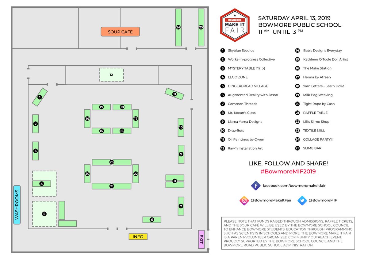 2019 BOWMORE MAKE IT FAIR IS TOMORROW (SATURDAY) 11AM-3PM. Check out our event map &amp; plan your visit! #familyfun #makersgonnamake #Toronto
