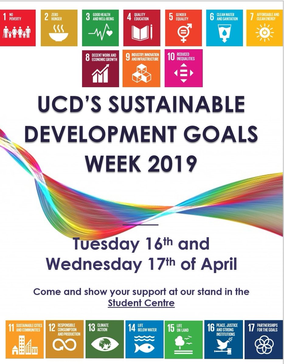 SDGs at University College Dublin (UCD) (@ucd_sdg) on Twitter photo It's right around the corner! #UCD #sdgweek, the 16th and the 17th of April in the <a href="/ucddublin/">University College Dublin</a> <a href="/UCDSU/">UCD Students' Union // Aontas na Mac Léinn COBÁC</a> centre. From #sustainable energy to ethical fashion and everything in between, we give you the low down on how you can help save the planet! 🌍
#SustainableDevelopment #sdg #SDGs It's right around the corner! #UCD #sdgweek, the 16th and the 17th of April in the <a href="/ucddublin/">University College Dublin</a> <a href="/UCDSU/">UCD Students' Union // Aontas na Mac Léinn COBÁC</a> centre. From #sustainable energy to ethical fashion and everything in between, we give you the low down on how you can help save the planet! 🌍
#SustainableDevelopment #sdg #SDGs