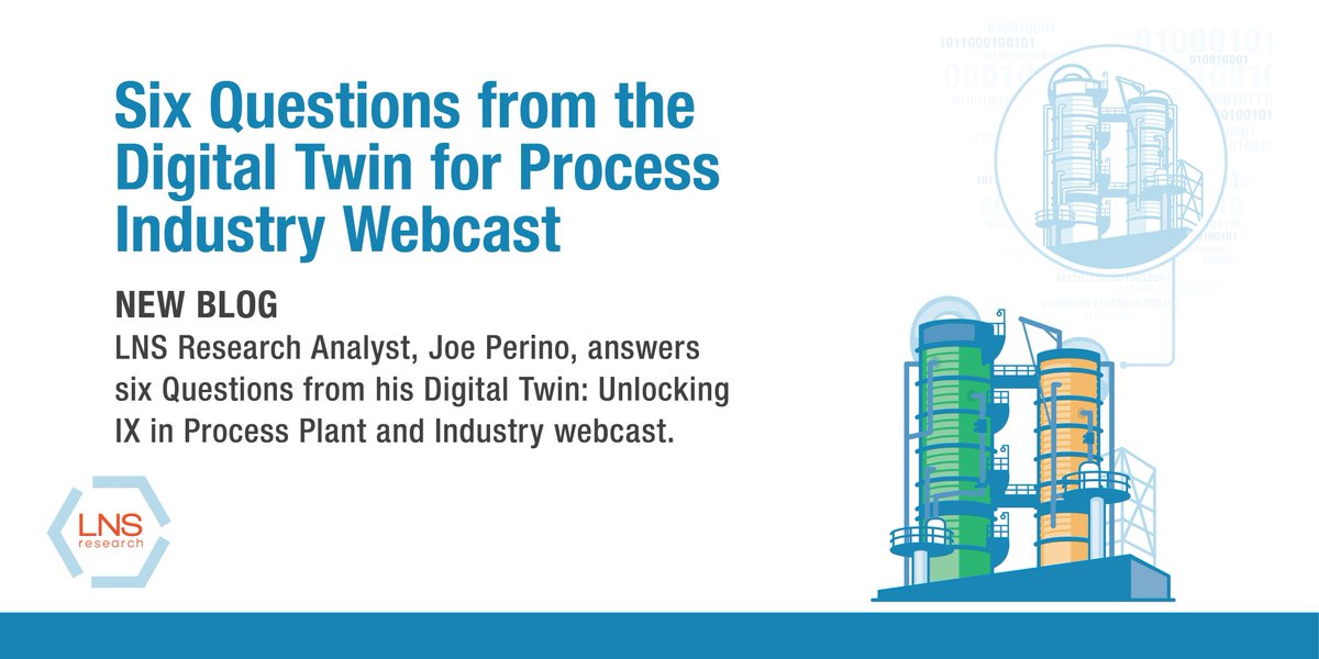 LNSResearch's tweet photo. Did you miss our latest webcast? Here are six questions and answers from the Digital Twin: Unlocking #IndustrialTransformation in Process Plant and Industry webcast: https://t.co/I9R03xJ4ud

#digitaltwin #smartmanufacturing #manufacturing #industry40 #iiot #digitalization #oilgas https://t.co/QjrVfrsevQ