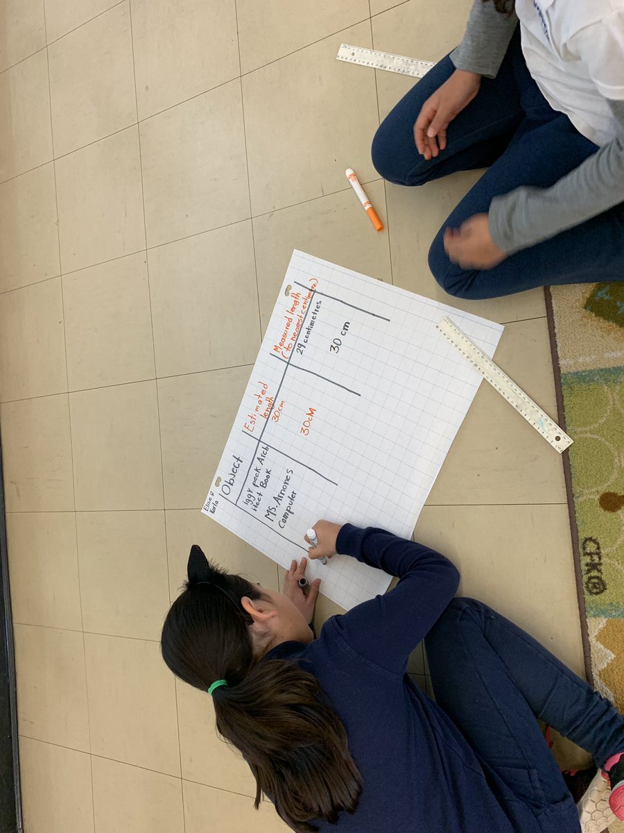 TinaArnoneOCT's tweet photo. Discovering measurement using both non-standard and standard units of measure - practicing estimating and measuring length! 📏 #handspan #ruler #centimeters @principaldsouza @MarlenaEdu @MsMonikaBtweets https://t.co/xi74PpbE0p