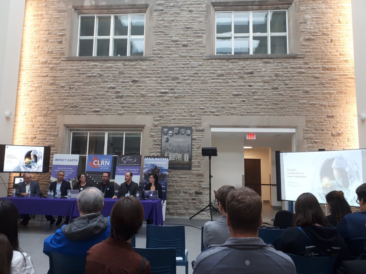 Public and private space industry panel discussing Canada's contribution to lunar exploration at #CPSXSpaceDay 
#Moon #spacetechnology #SpaceMatters #Cdnspace