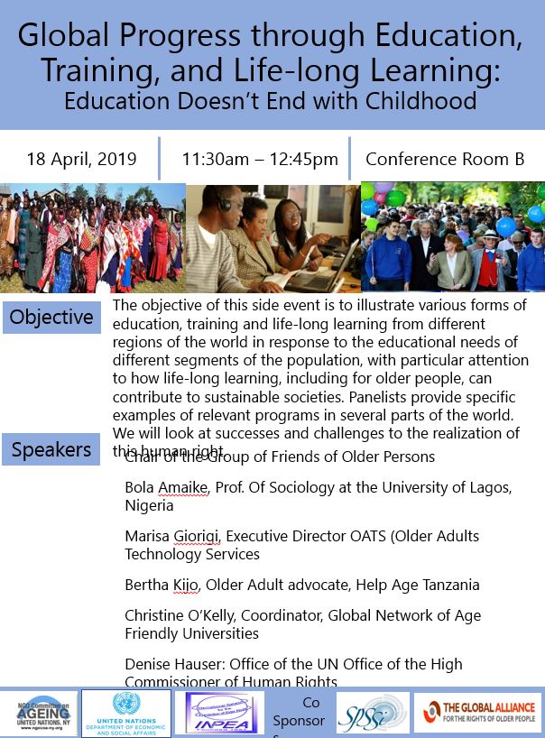 Attending the #OEWG10? Join us for the side event we're hosting on education, training, life-long learning and capacity-building (with a special focus on the educational needs of older people) because we believe life-long learning is a human right.