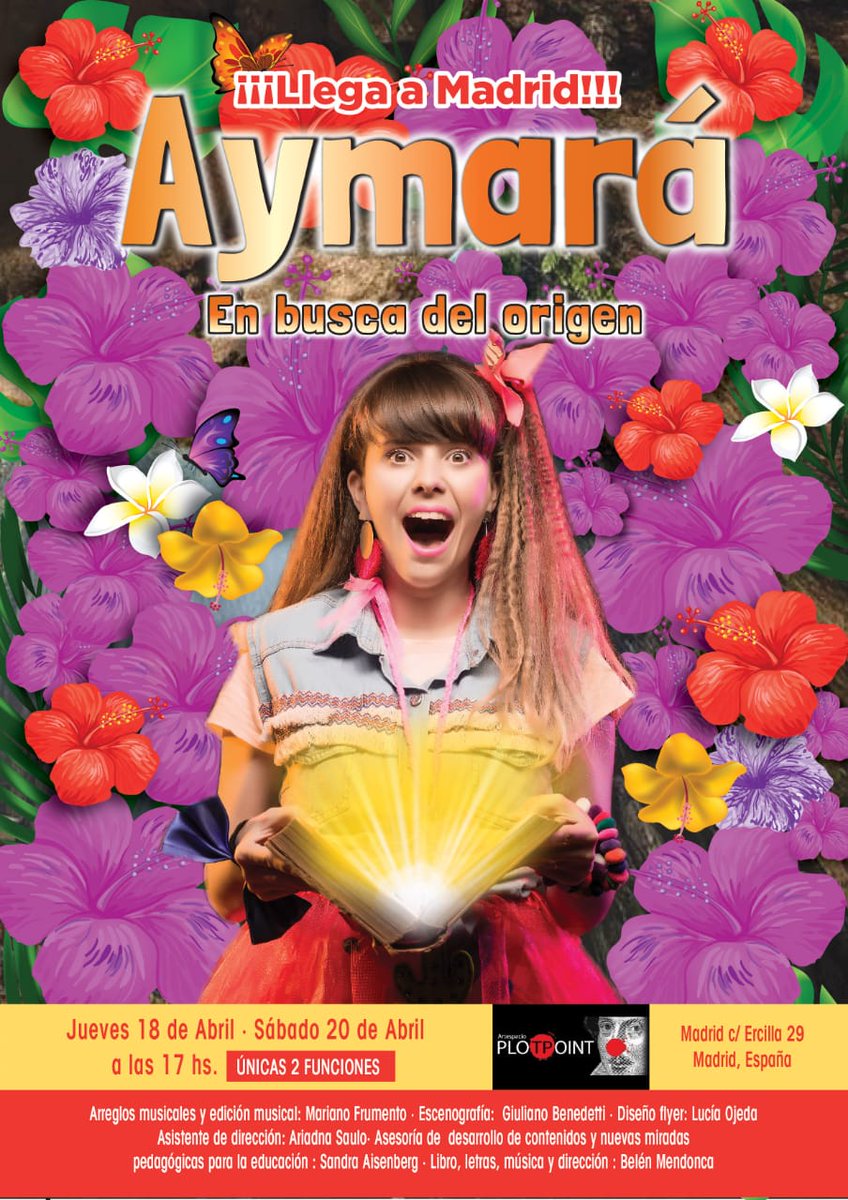 - ATENCIÓN MADRID - Gran plan para esta semana santa!!! Llega AYMARA, EN BUSCA DEL ORIGEN de <a href="/BelenMendonca/">Belen Mendonca</a> 🌵💗🌵 <a href="/cosasdepeques/">Cosas de Peques</a> <a href="/papasblogueros/">Papás Blogueros</a> @madridconninos
<a href="/guiainfantil/">Guiainfantil.com</a>
<a href="/aprendeconjulia/">AprendiendoconJulia</a>
Gracias por ayudarnos a difundir!!!
Os esperamos 💃💃💃
Entradas por <a href="/atrapalo/">Atrápalo España</a> 👏👏👏