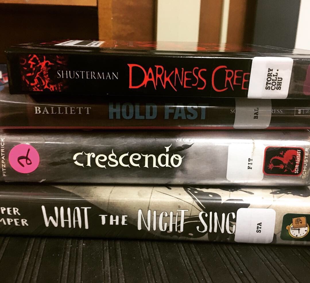 JRMSLibrary's tweet image. Ms. Parent’s second block seemed to have fun creating book spine poetry #poetrymonth @HenricoSchools @hcpslib @JohnRolfeMS @DrJackson_EDU