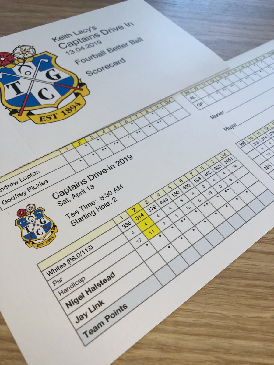 Tour standard scorecards for our first member's event tomorrow.

#memberexperience