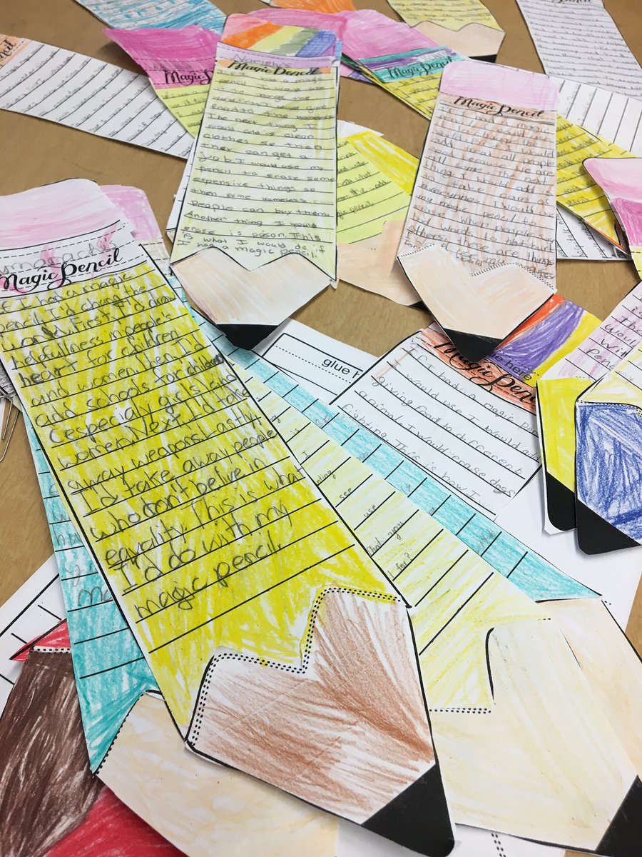 MissNapolitano's tweet photo. Thank you to @LCalabrese1 for this incredible book &amp; thanks to @cindy_massimino for this amazing activity! Such important discussion and thoughtful responses from my 3rd graders ❤️
#MalalasMagicPencil #withMalala #SolvingBigProblems #OneBigGlobalFamily @RitaMerker @Lafayette_25 https://t.co/y47FEw63Hg