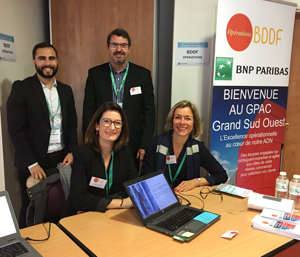 p_cnapelynck's tweet photo. Ce jeudi, 600 collaborateurs BNPP du bassin d’emploi de Bordeaux présents au Forum des métiers organisés avec nos collègues de PF,Centre de Services, Réseau,CSSB, Arval, Leasing Solution, Cardif, Risk. #BDDFOperations bien représenté avec un stand qui a connu un franc succès. https://t.co/APxqYI9IFD
