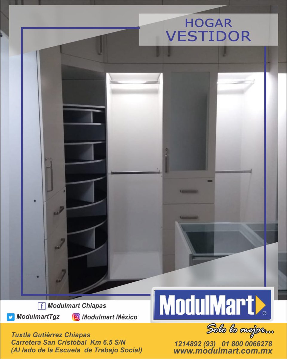 ModulmartSur's tweet image. VESTIDOR, en Modulmart maximisamos tus espacios con diseños exclusivos. VISITANOS O AGENDA UNA VISITA (961) 121-4893
#SomosTuMejorOpción #SalDeLoOrdinario #Cocinas #Puertas #Closets y más! #Rt