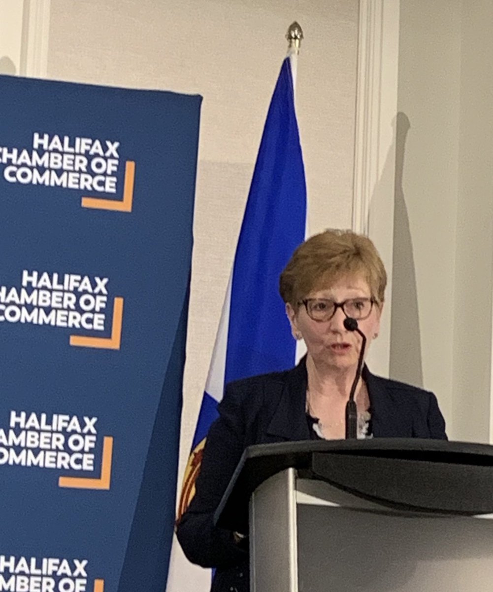 hardingcan's tweet photo. @HealthNS NSHA CEO Janet Knox gave a great update on progress being made in the healthcare system at @halifaxchamber luncheon- it is about people and focusing on wellness - proud that the @DGHfoundation is part of setting the stage for this transformation #HCCHealth https://t.co/2vbU2jnmdn