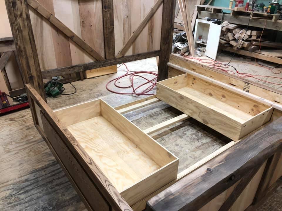 surfin201's tweet photo. who can buy a #custom built King #bed with 24" drawers made from #reclaimed lumber for $1200? Check us out https://t.co/N9yQgDRPqO like and share.... #furniture #VeteranOwned https://t.co/pp8Zj6Pkp5