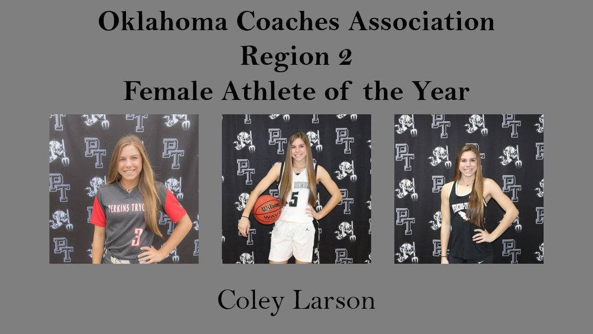 Congratulations to Coley Larson, Oklahoma Coaches Association Region 2 Female Athlete of the Year.  #PTDemons  #DemonPride
