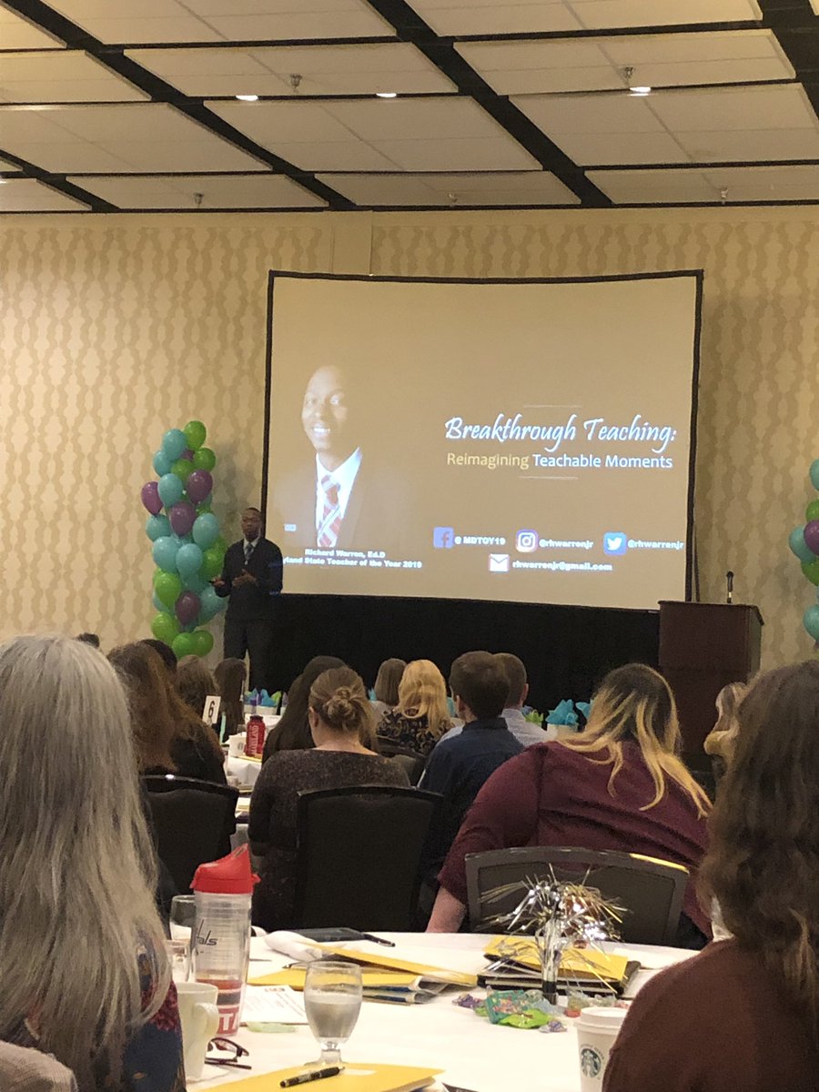 MrPenn31's tweet photo. Amazing educators at #MDTOP19 sharing their wisdom with attending mentees and mentors. @rhwarrenjr @4GBrotto @MDTOY2012. Blessed to be included with such passionate teachers! @MdPublicSchools @BaltCoPS @SMART_Tech https://t.co/66KxXeTpIh