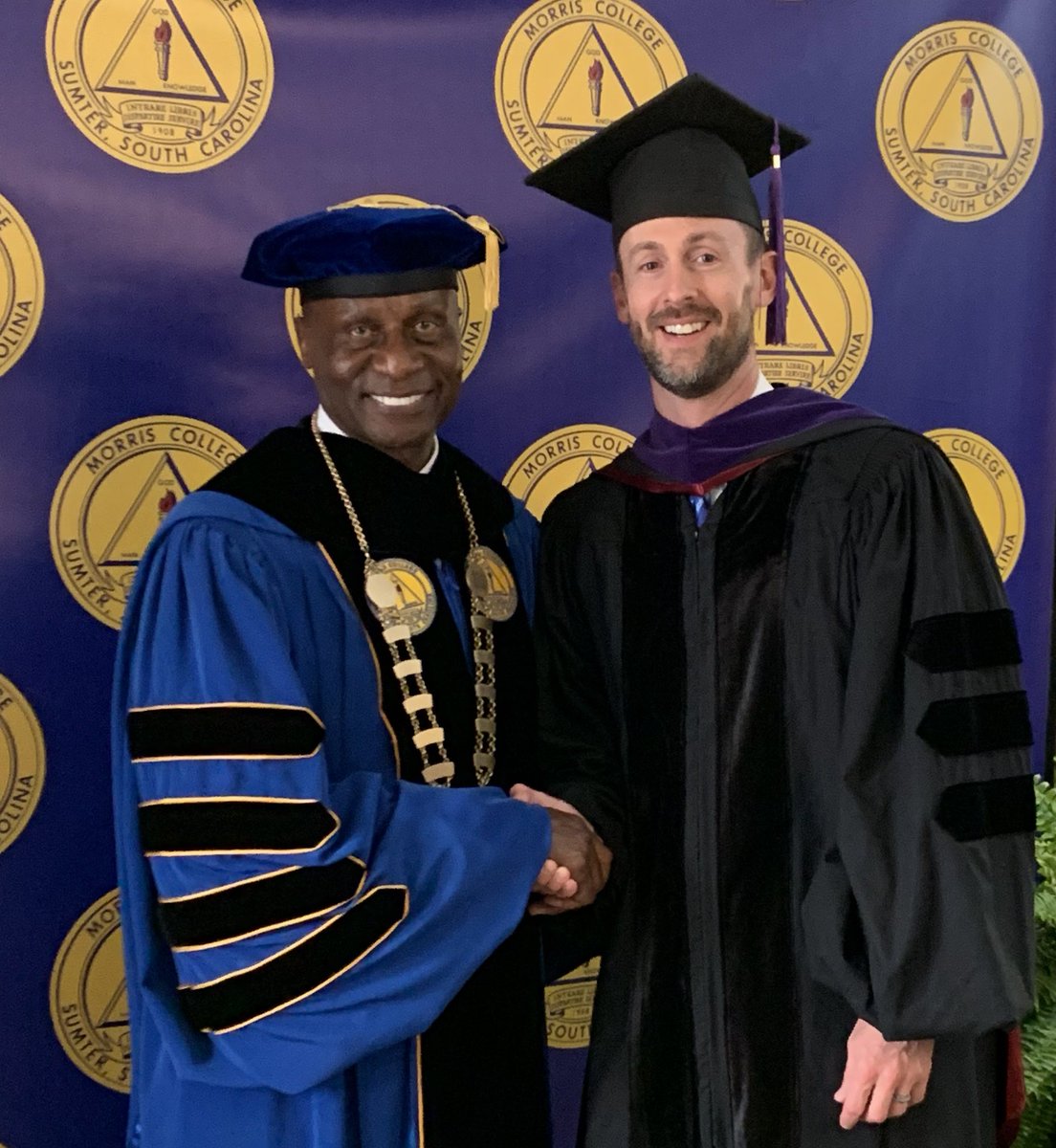ThomasMcElveen's tweet photo. What an honor to be on hand today to celebrate the investiture of @DrLeroyStaggers, 10th President of @MorrisColl1908! A proud day for the College and a proud day for #Sumter!
#MorrisInauguration #MOCO10thPresident
#MOCOInauguration https://t.co/1rx6jjvddf