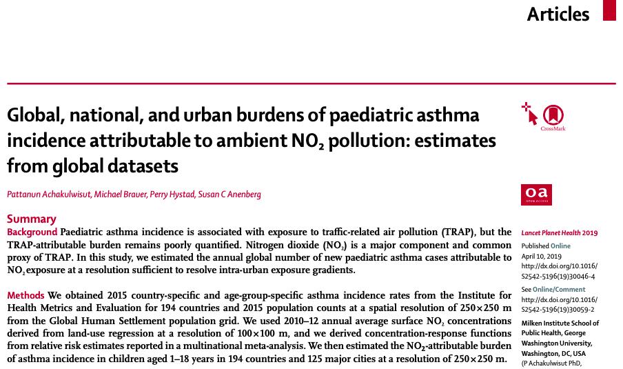 jporjuelam's tweet photo. ¡Vergonzoso! Estudio en @TheLancetPlanet Bogotá ocupa el 3er puesto de 125 ciudades con tasa de incidencia más alta de asma en niños por contaminantes del aire asociados al tráfico - 580 nuevos casos al año/100,000 habitantes @SectorMovilidad @Ambientebogota #BogotaMejorParaTodos https://t.co/9Up6eGDZKz