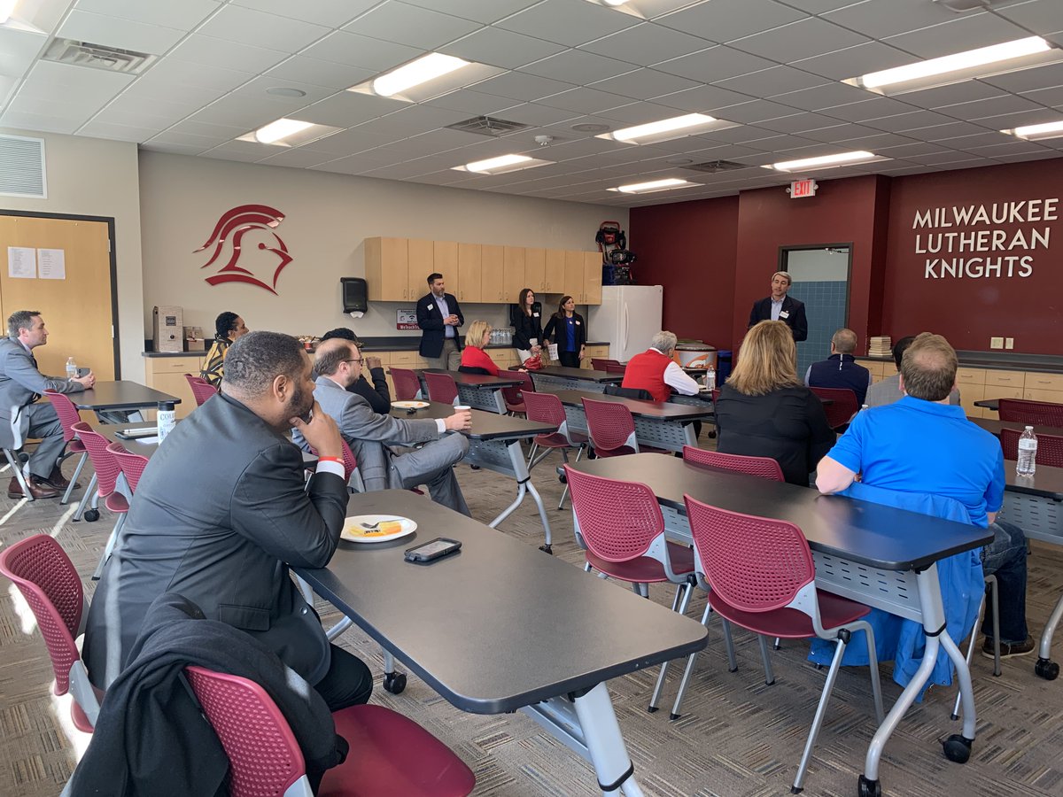 StateRepHutton's tweet image. Great to join a bipartisan group of legislators and others at @milw_lutheran to tour their Red Knights Program. Thanks to @sentaylor, @RepJanel, @repdanielriemer, @davidcrowleyWI, @repknodl, @shawnrolland, @repwichgers, Chris Reader, Kathryn Wilson and others for participating.
