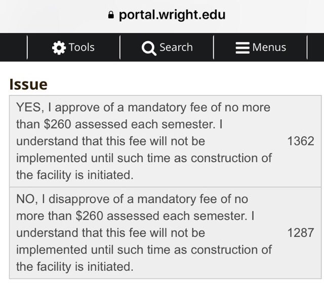 SGA_WSU's tweet photo. OFFICIAL RESULTS OF THE #RECreateWright REFERENDUM:
YES: 1,362
NO: 1,287
TOTAL: 2,649
PARTICIPATION RATE: 18.73%
In accordance with all requirements defined in the SGA Constitution, this measure is hereby passed by the Student Body of @wrightstate. https://t.co/JLyF7Mzktf
