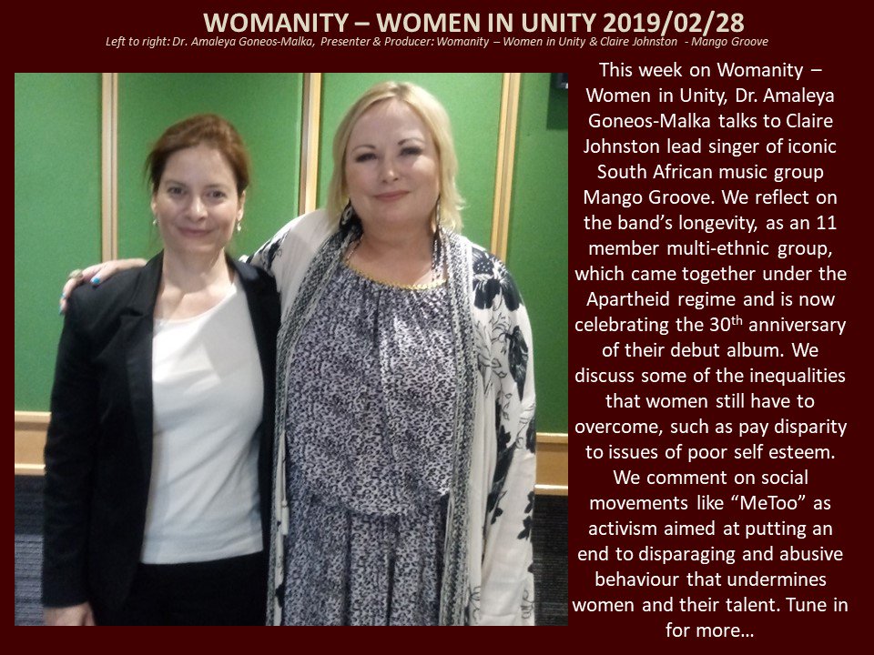 Podcast release bit.ly/2Ue1Flu for #Claire_Johnstone <a href="/CJMangoGroove/">Claire Johnston ©™</a> of <a href="/MangoGrooveUK/">Mango Groove</a> reflecting on the band’s longevity, as an 11 member multi-ethnic group, celebrating the 30th anniversary of their debut album