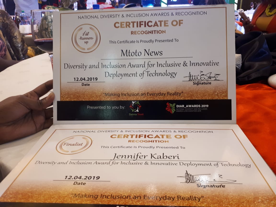 Dalithso's tweet photo. Many thanks to everyone who voted for me and @MTotoNews for #DIARAwards2019KE we received certificates for the great work we do. Thank you https://t.co/8Oq8TzzO1c