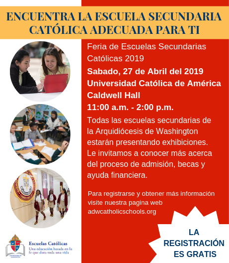ACHSAdmissions's tweet photo. Join ACHS representatives at the ADW Catholic High School Fair on Saturday April 27th from 11 AM to 2 PM. We are so excited to talk to you about all things Archbishop Carroll 🦁 https://t.co/kjlMvXKY6m
