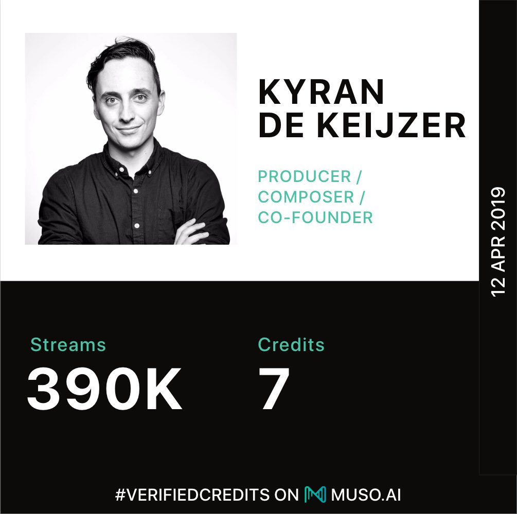 ai_muso's tweet photo. Meet Co-Founder of #MusoAI Kyran de Keijzer 👋🏻
He is a Producer/ Composer also known as Snaxx. He has opened up for EDM artist including @sanholobeats @HermitudeMusic and @Griz. His song #GetYoTofuOn was ft. during @StellaMcCartney 's 2016 Fashion Show & these are his #MusoStats https://t.co/6VclU3JKNR