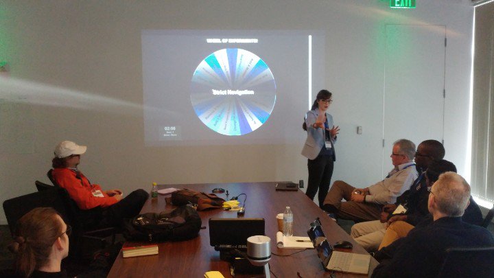 AgileNewEngland's tweet image. Lauren Carr Wheel of Experiments at #MobProgramming2019