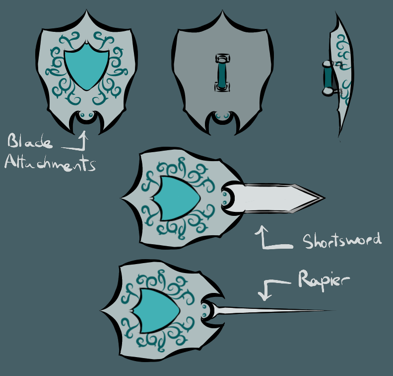 kibokari's tweet photo. A weapon concept I made: Yoroi
It is a hilt with a shield-shaped hand guard that can attack itself to a weapon blade. https://t.co/qVcN9DcN9T