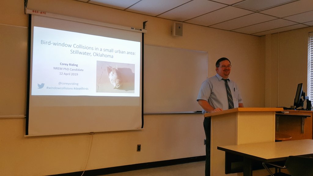 LossLabOSU's tweet image. Congrats to newly minted Dr. @coreysriding for successfully defending his PhD dissertation on multiple aspects of bird #WindowCollisions in a small urban area! 
#UrbanEcology #Ornithology