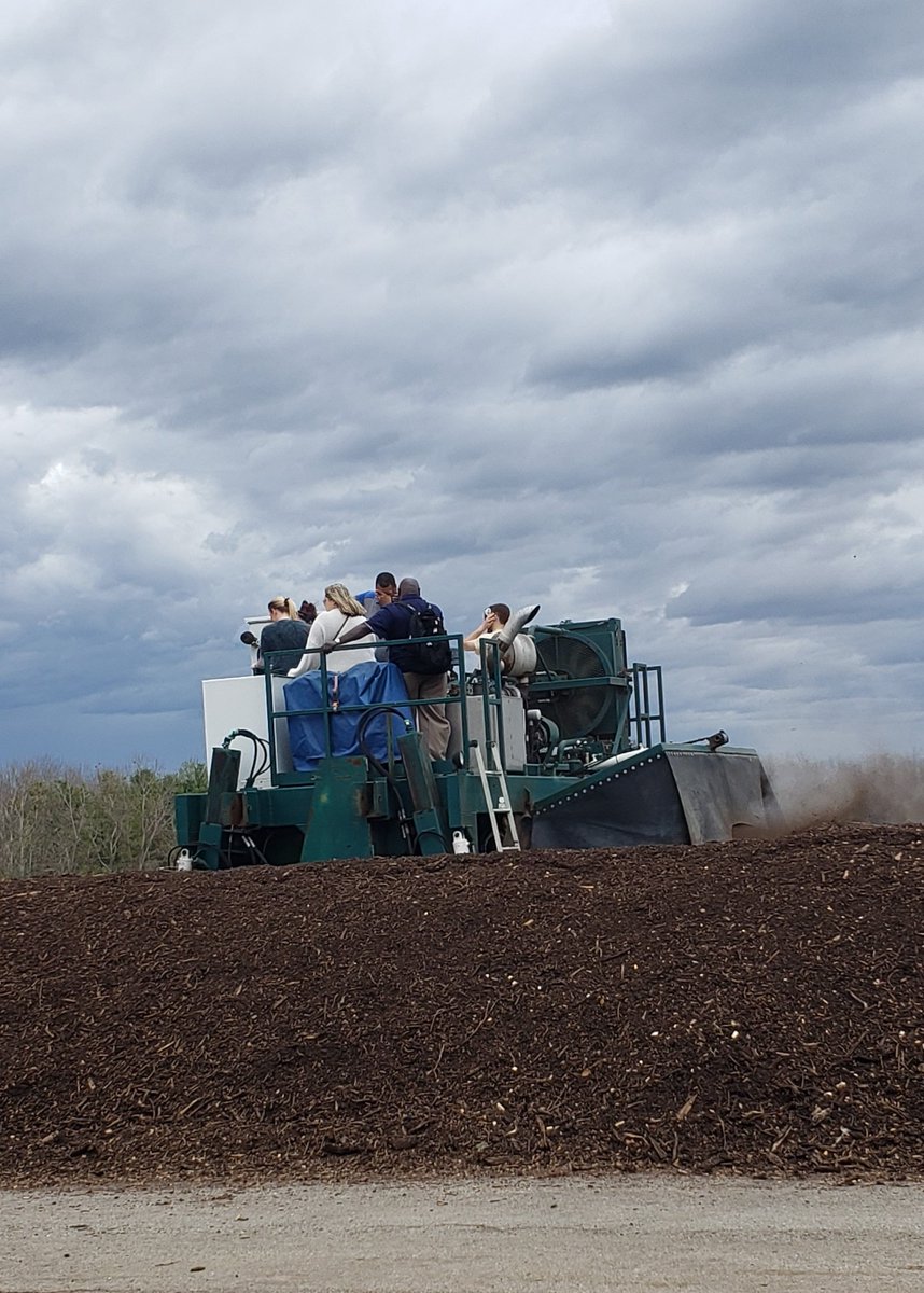 SustainablePitt's tweet photo. Ever wonder what an industrial compost facility looks like -- and how things break down?  We got to ride the compost turner at #AgRecycle.

Closing out #Recyclemania a little late with a tour!

#compost #WashingtonCounty https://t.co/ajR90mRtfT