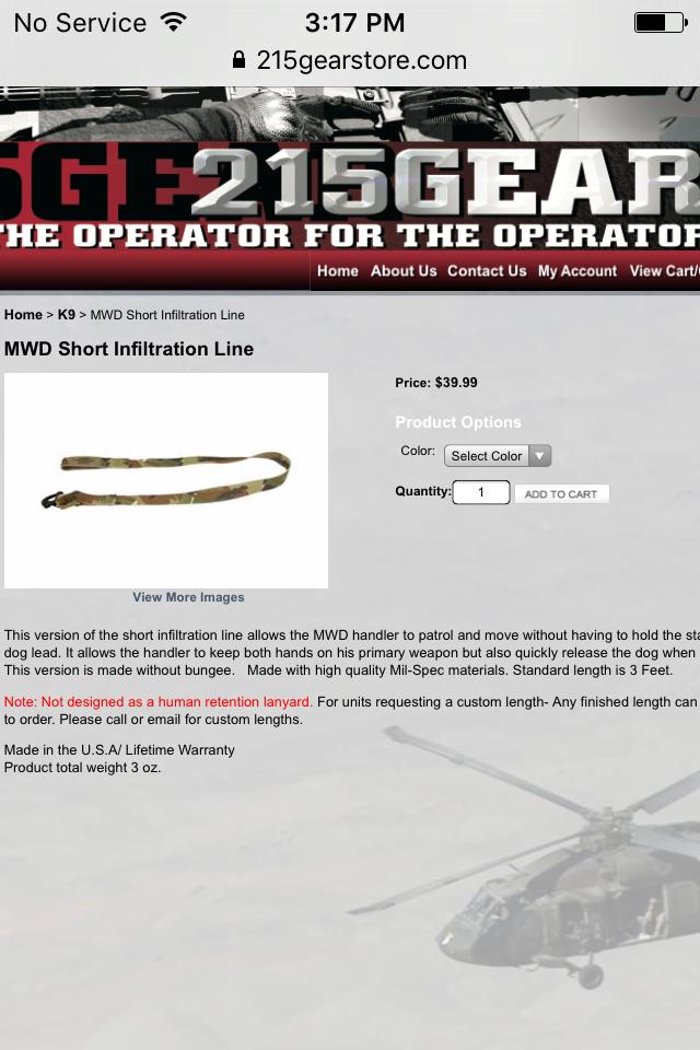 215Gear's tweet image. 215Gear weekend Flash sale. Now though 4/15 use the following code for 20% off of the Non-Bungee MWD Infil line
Code : InstaMWD20
#215Gear #workingdogs
@215gear