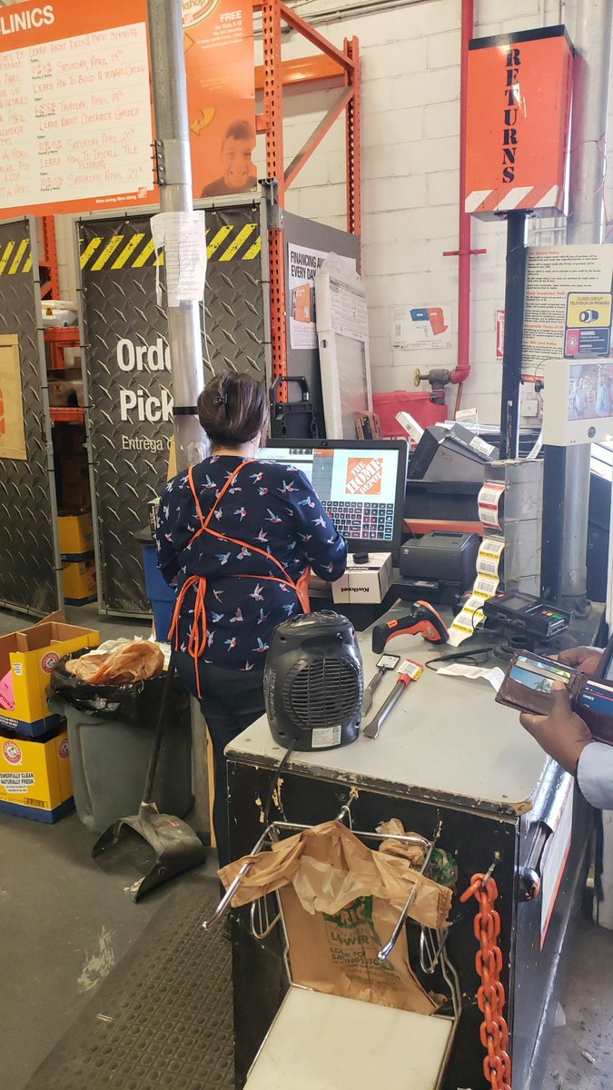 Boss helping out at returns