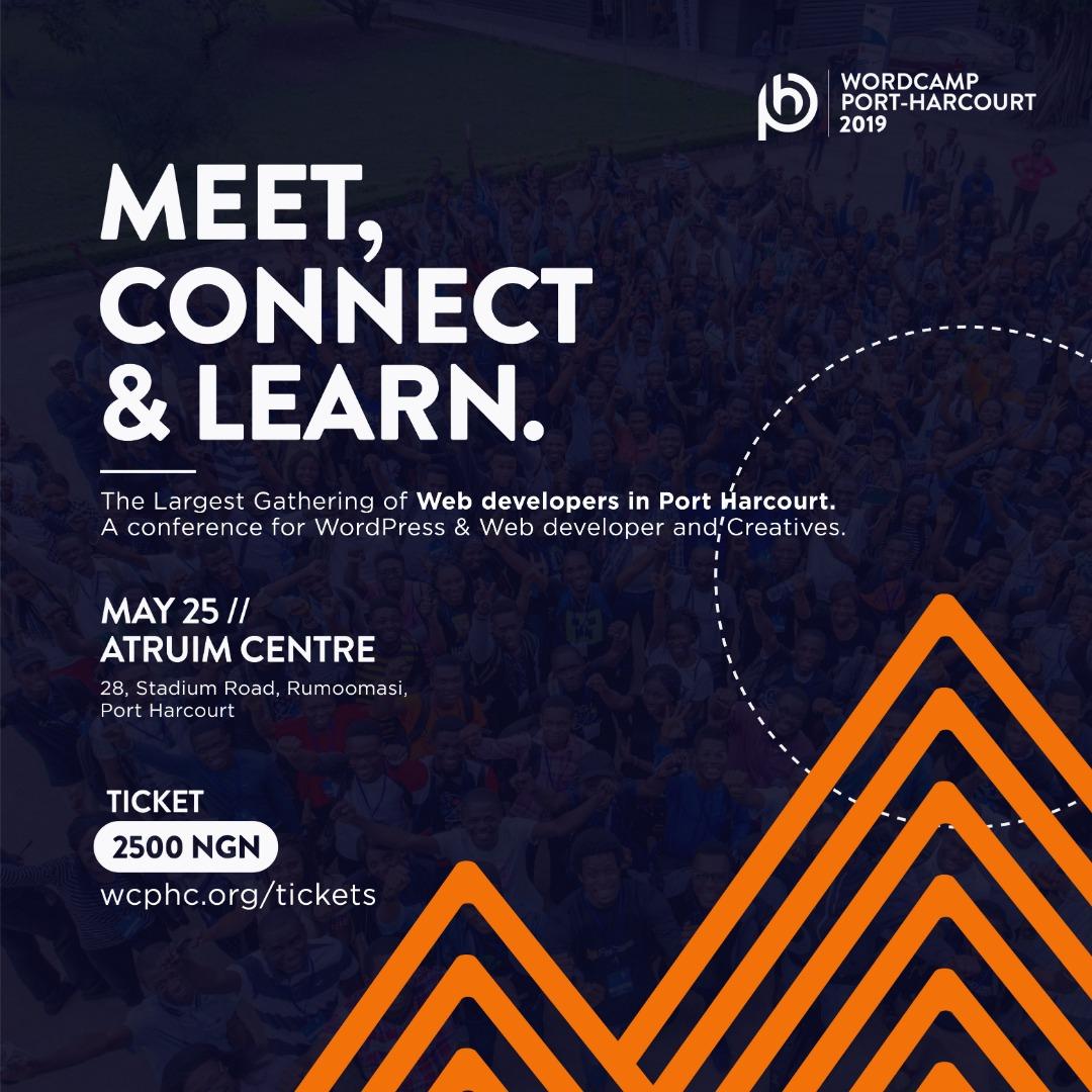 NWOKOCHASMITHC's tweet photo. Join May 25th, 2019 at the Atrium Stadium Road, Port Harcourt. Buy your ticket now.
I will be attending the WordPress Conference in Port Harcourt. #WCPHC
@WCPortHarcourt @PHWAKAWAKA https://t.co/VpGrIns0OJ