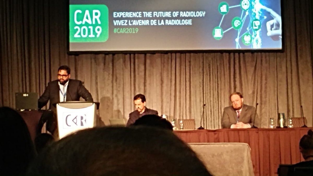 It was my pleasure and honor to present a talk on the role of #DECT in Oncology Imaging at the @CARadiologists Annual Scientific Meeting. Thank you to <a href="/EmergTraumaRad/">Savvas Nicolaou, MD</a> and Dr. Patlas for inviting me!