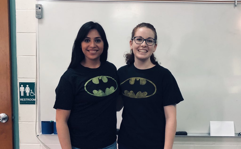 MsElliottiteach's tweet image. “Twinning” @spiritbelieves with amazing colleagues and students while sporting our heroes shirts during #SELebrationWeek! @carrieadevaney @JamieRob06 @drtm246