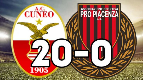 2019 : Pro Piacenza se déplace à Cuneo avec seulement 7 joueurs, tous mineurs recrutés la veille sauf un kiné qui jouait défenseur central. Le match commence en retard car l'un des joueurs avait oublié sa carte d'identité et attendait que son père lui ramène.Score final: