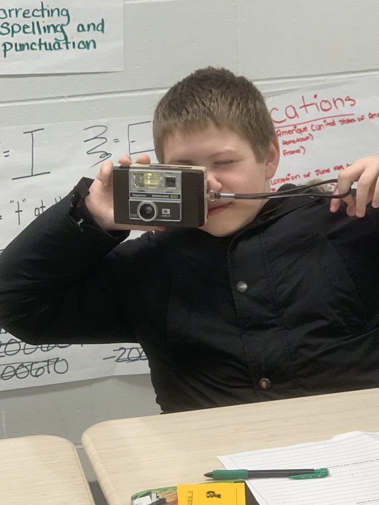 iTeachMyWay's tweet photo. Had some fun this week looking at “old people’s stuff”. At least they said that this stuff couldn’t have been mine because I’m too young. 😂😂@PVMSRams #buildingthebestprovidence #OneCCPS #theprovidenceway https://t.co/9PUsA7UW22