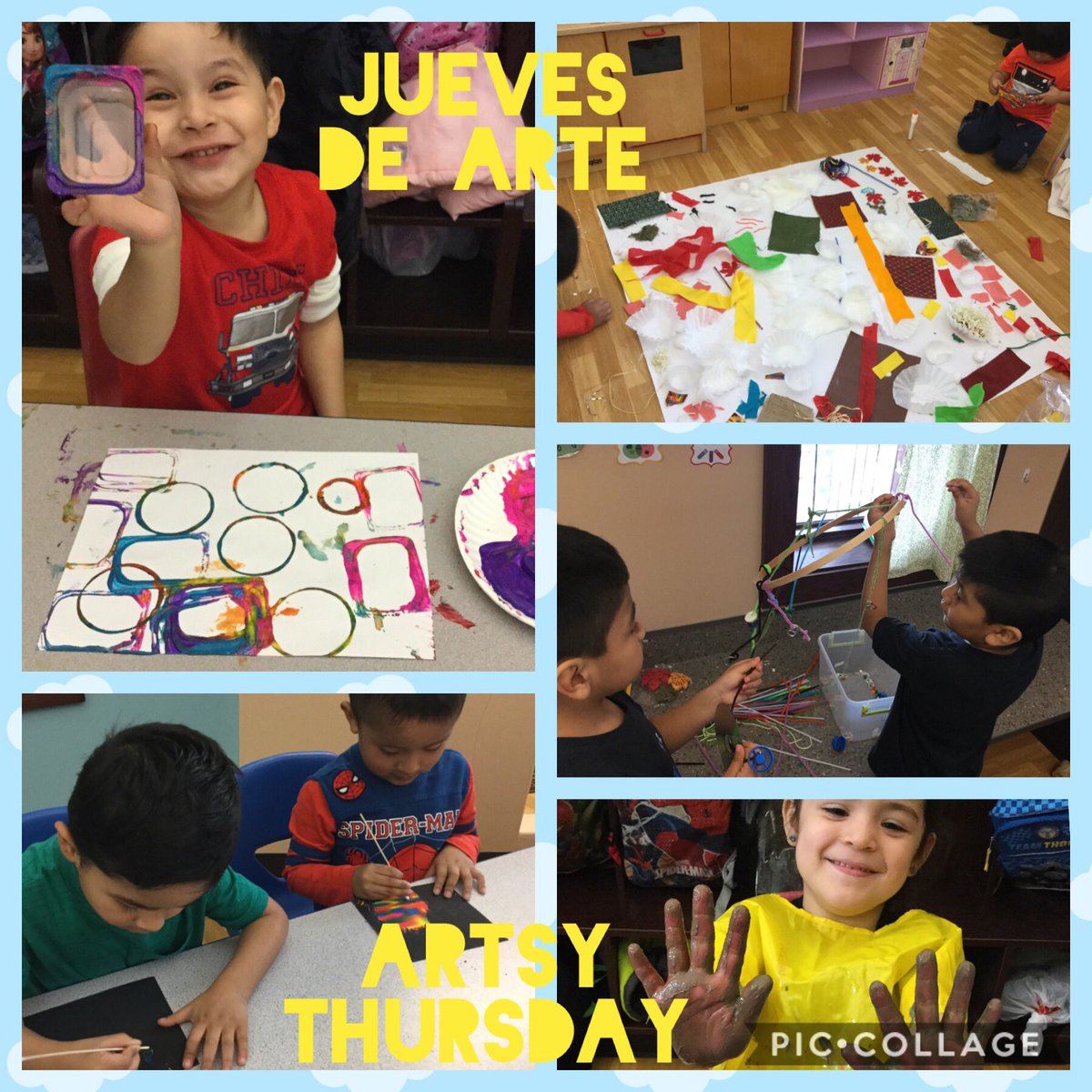 MsKateRouse7's tweet photo. The first four days of our Week of the Young Child celebration! We danced and played instruments, followed a recipe and did a taste test, worked together to build houses for our mascots, and filled our classroom with creative art centers! #WOTYC @CCSD93ECC @NAEYC @CCSD93 https://t.co/5sKrphz2Ih