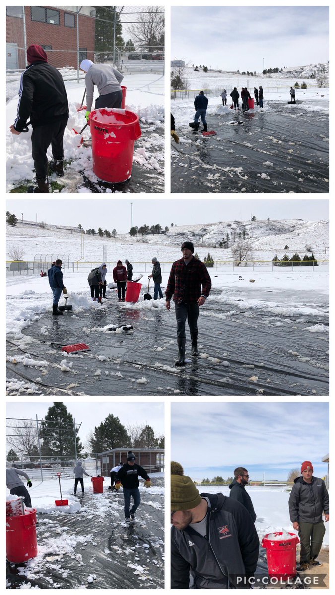eaglecsc's tweet photo. #EagleWrestling took time this morning to remove the snow off of the softball field for this weekends games. #ChampionshipCulture https://t.co/y5JodNgFEA
