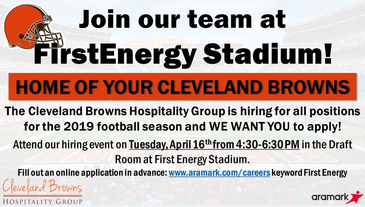 Stadium is located at 100 Alfred Lerner Way. When coming to the stadium there is parking available on the north side (lake side) of the stadium. You can park at the North Port AuthorityYou can enter the stadium through the NW suite entrance. #jobfair #HiringNow #jobsearch
