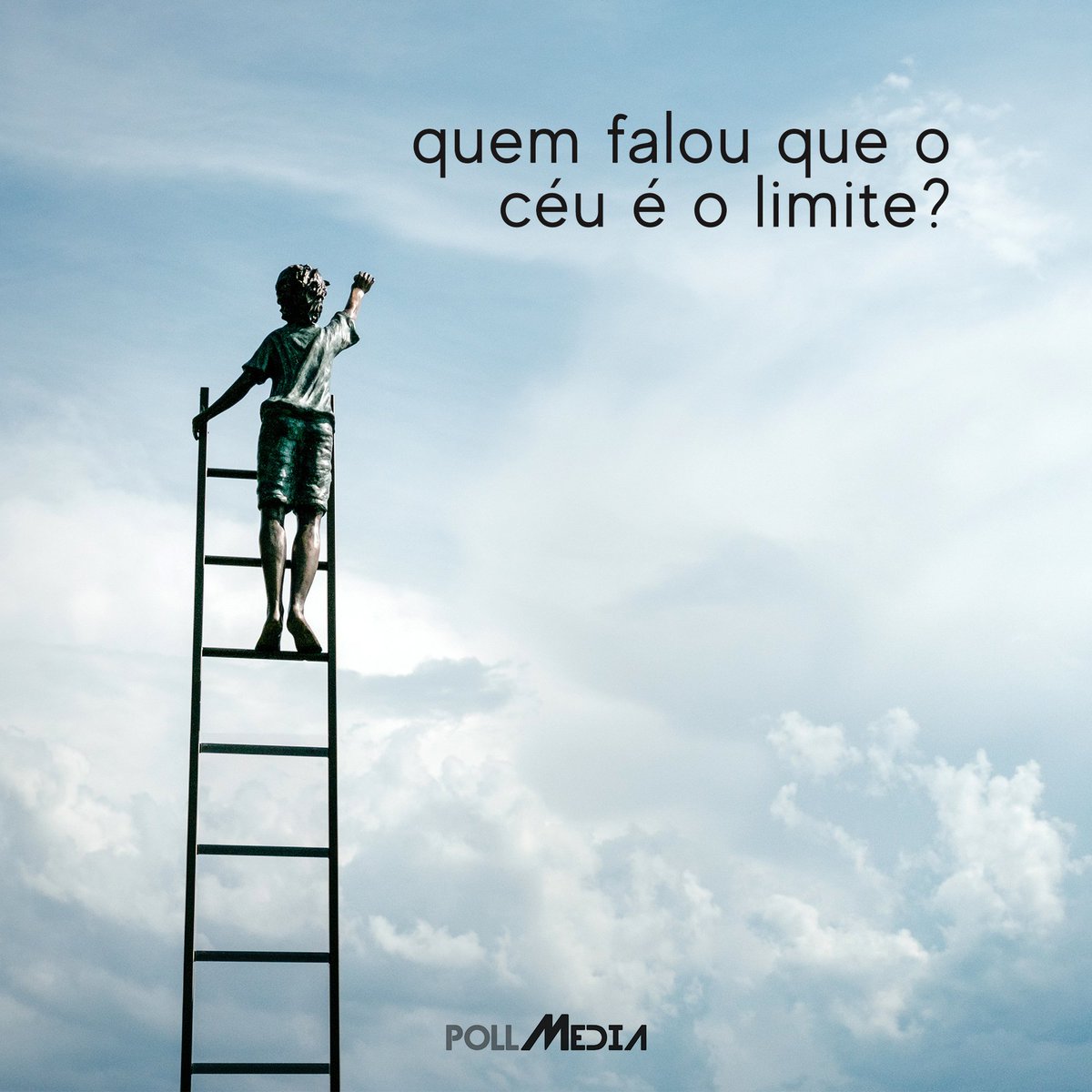 pollmedia's tweet image. Quem foi que disse que você não pode chegar lá?

Quem disse que lá é o máximo que você pode chegar?

Por que não buscar o que tem além?

Vá além.

#SejaPollMedia