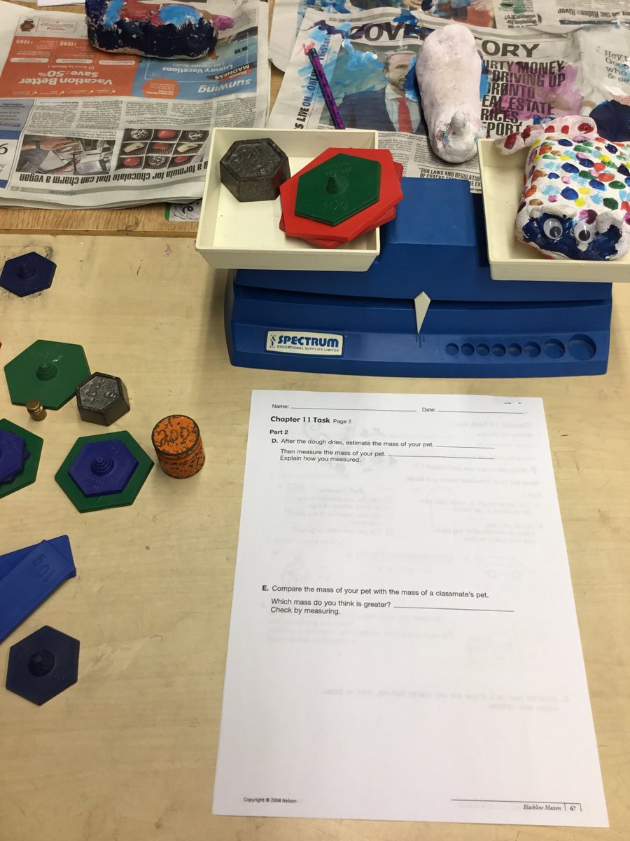 MrvanHoeijen's tweet photo. Thank you Nelson Math for all the fun now, and throughout the year! Grade 3, chapter 11 chapter task, 3-D Geometry and 3-D Measurement, Making Pet Shapes. The students love their 3D geometry pets. 
@tdsb @whitneyTDSB @NelsonPK20  #math #mathisfun https://t.co/pfBDvNoldI