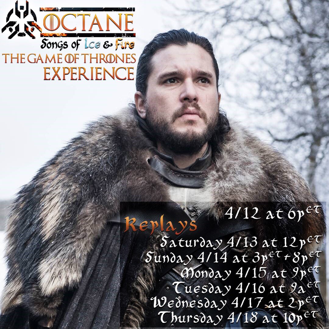 Octane (@siriusxmoctane) on Twitter photo Get pumped for the final season of <a href="/GameOfThrones/">Game of Thrones</a> w/ a musical experience full of songs about fire and blood, dragons and direwolves, kings and warriors… from #hardrock bands like <a href="/TheOfficialA7X/">Avenged Sevenfold</a>, <a href="/Metallica/">Metallica</a>, <a href="/nothingmorerock/">NOTHING MORE</a>, <a href="/godsmack/">Godsmack</a>, <a href="/FFDP/">Five Finger Death Punch</a>, <a href="/VOLBEAT/">Volbeat</a>, <a href="/Korn/">Korn</a> & many more! Get pumped for the final season of <a href="/GameOfThrones/">Game of Thrones</a> w/ a musical experience full of songs about fire and blood, dragons and direwolves, kings and warriors… from #hardrock bands like <a href="/TheOfficialA7X/">Avenged Sevenfold</a>, <a href="/Metallica/">Metallica</a>, <a href="/nothingmorerock/">NOTHING MORE</a>, <a href="/godsmack/">Godsmack</a>, <a href="/FFDP/">Five Finger Death Punch</a>, <a href="/VOLBEAT/">Volbeat</a>, <a href="/Korn/">Korn</a> & many more!