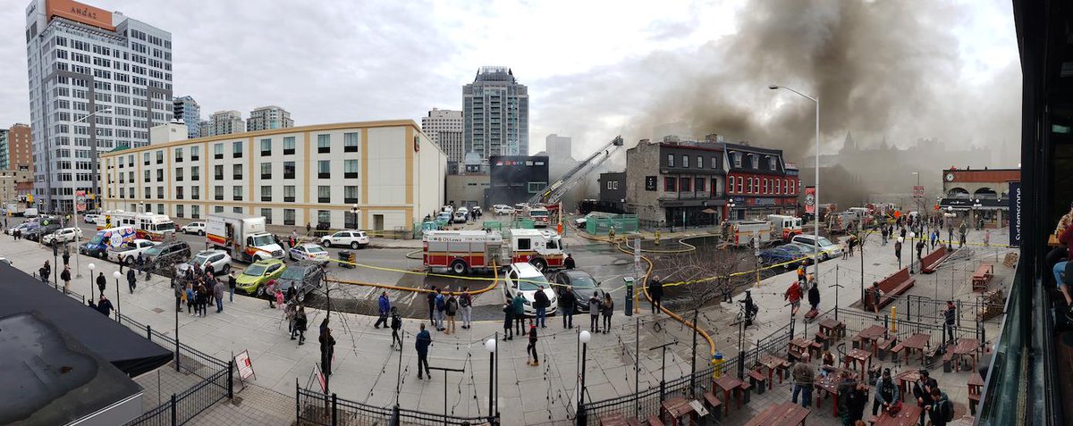 LowertownOttawa's tweet photo. We are thankful to Ottawa's fire department for working so hard to put out the flames at @vtrattoria today.  Our hearts go out to the owners and staff at Vittoria Trattoria and we hope you're back in business soon.  

#ottawa #bywardmarket #vittoriatrattoria  #ottawafireservice https://t.co/LG90TyOusR