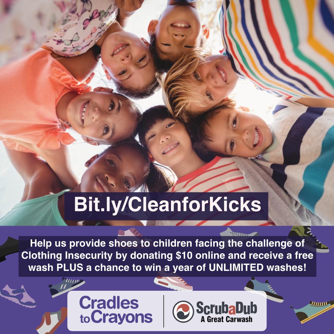 ScrubaDubCarWsh's tweet photo. Our Spring cleaning #charity partnership with @c2cboston officially launched! Help provide shoes that fit to local kids living in low-income or poverty situations by donating gently-used or new shoes at all ScrubaDub locations and receive a FREE UltraShine! #cleanforkicks https://t.co/UfGzgIq58K